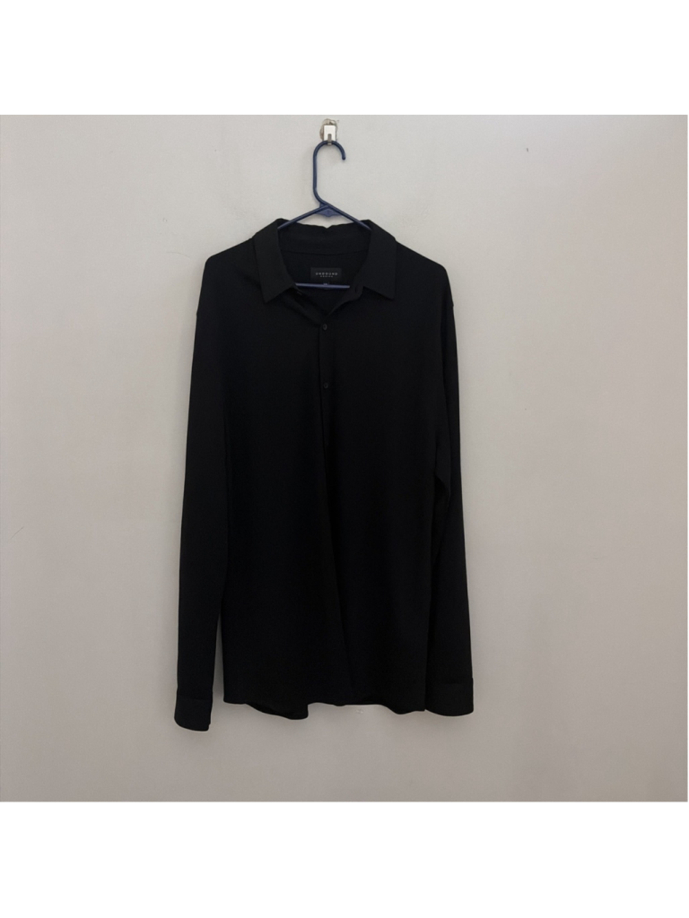 Unbound Merino Shirt Men’s XXL 2X Button Up Black Long Sleeve Wool Blend Stretch